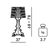 Технические данные и чертежи Настольная лампа Bourgie Metallic Table Lamp от Kartell
