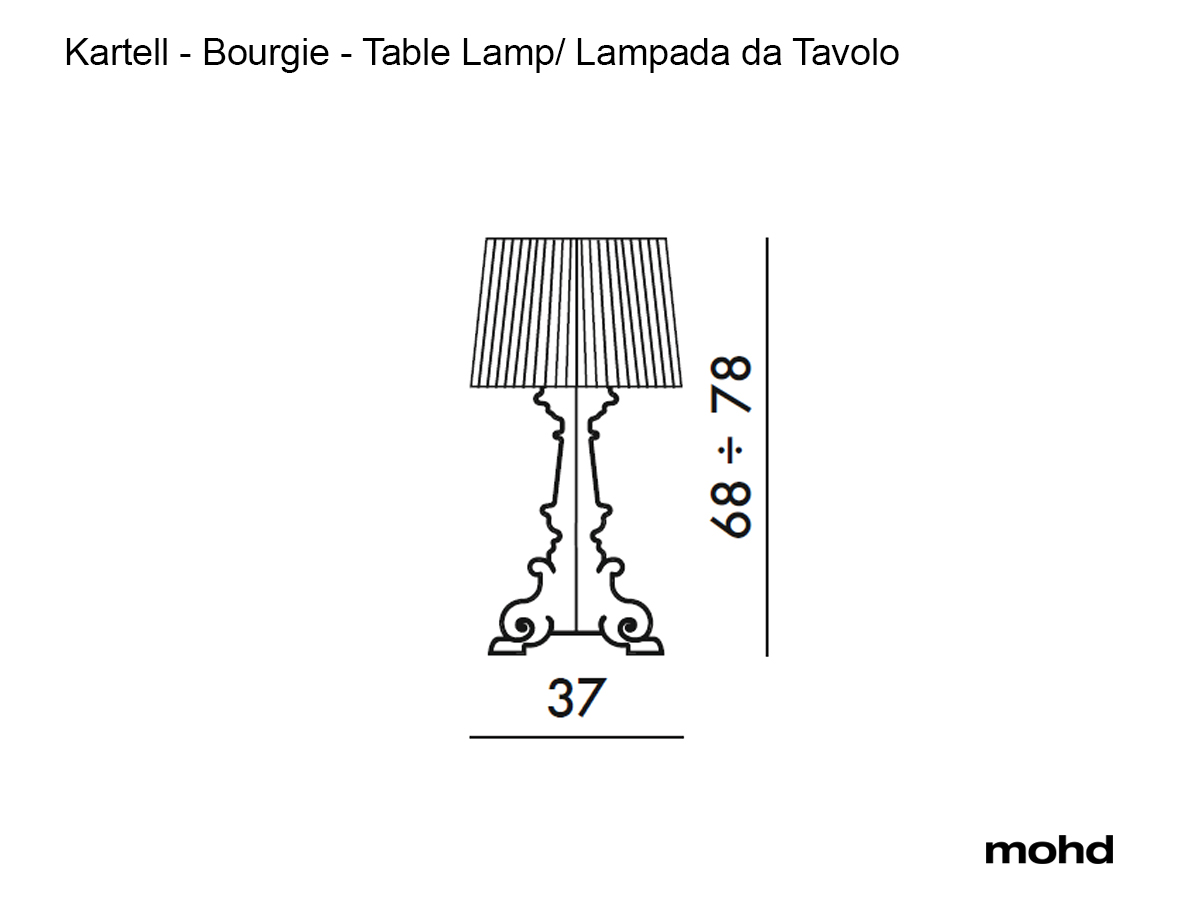 Технические данные и чертежи Настольная лампа 234039 от Kartell