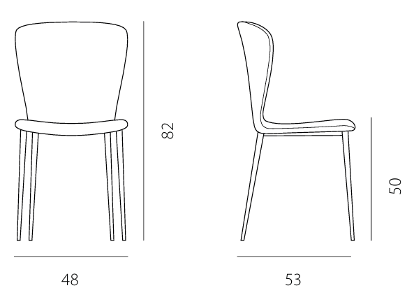 Технические данные и чертежи Стул Riflessi GIÒ CHAIR