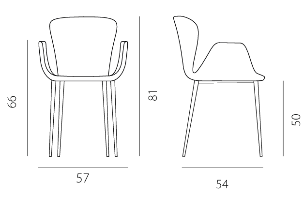 Технические данные и чертежи Стул Riflessi NEW GIADA CHAIR