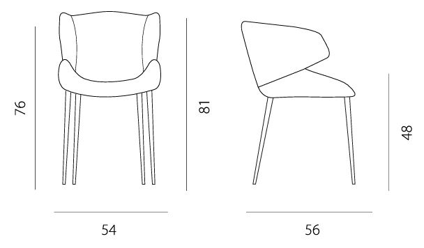 Технические данные и чертежи Стул Riflessi NOVA CHAIR GNC4