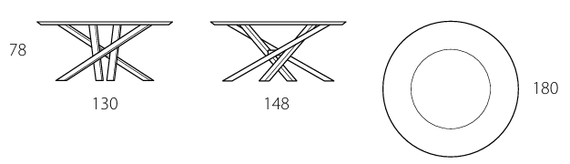 Технические данные и чертежи Стол Riflessi SHANGAI WOOD-CERAMIC TABLE