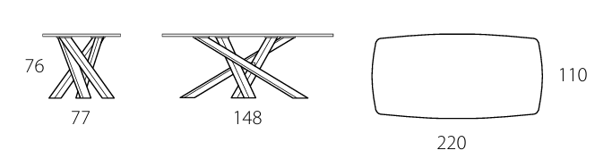 Технические данные и чертежи Стол Riflessi Shangai Limited Edition Table