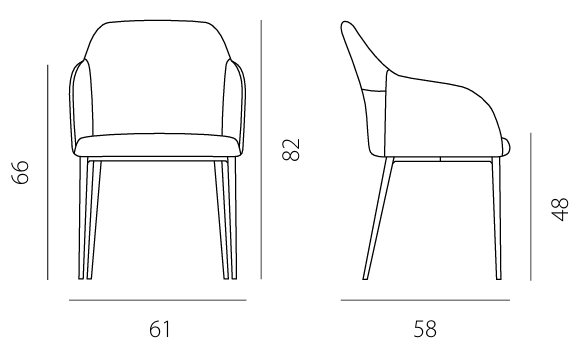 Технические данные и чертежи Кресло Riflessi SOFIA COMFORT CHAIR GCSO