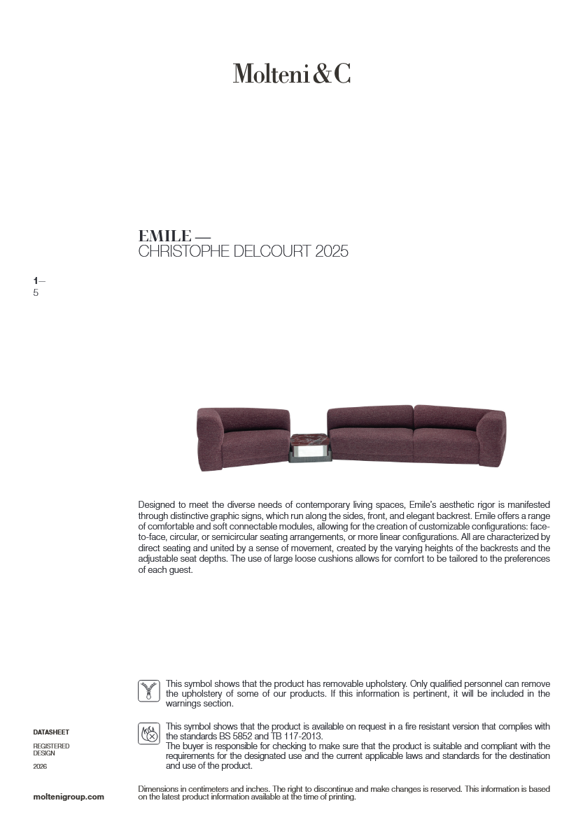 Технические характеристики и чертежи Molteni & C Emile