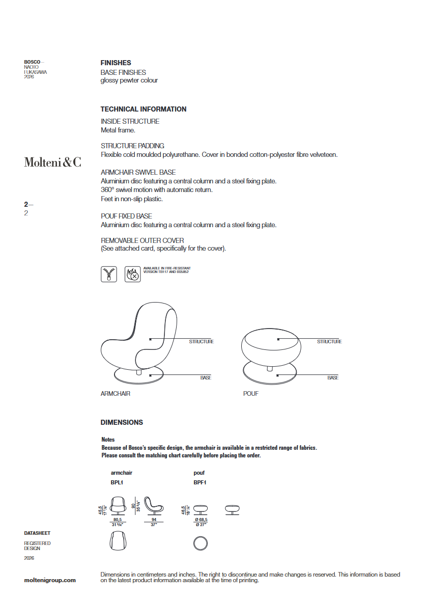 Технические характеристики и чертежи Molteni & C BOSCO
