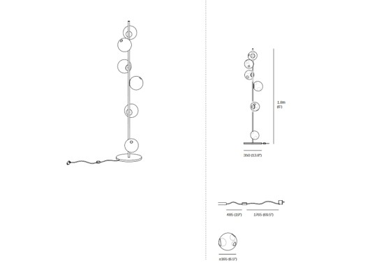 Технические характеристики и чертежи Bocci 28 Stem Floor