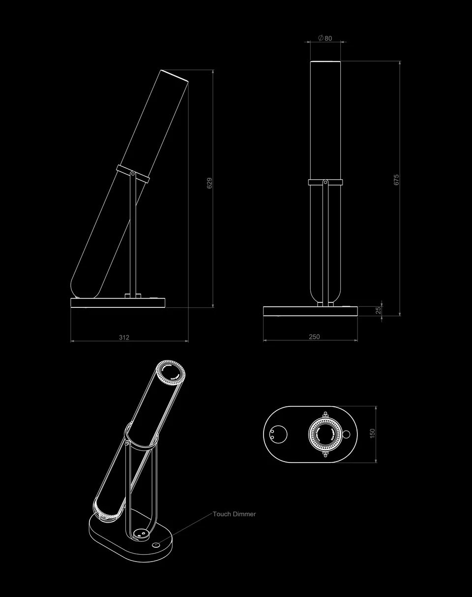 Технические характеристики и чертежи DCW Editions La Lampe Frechin