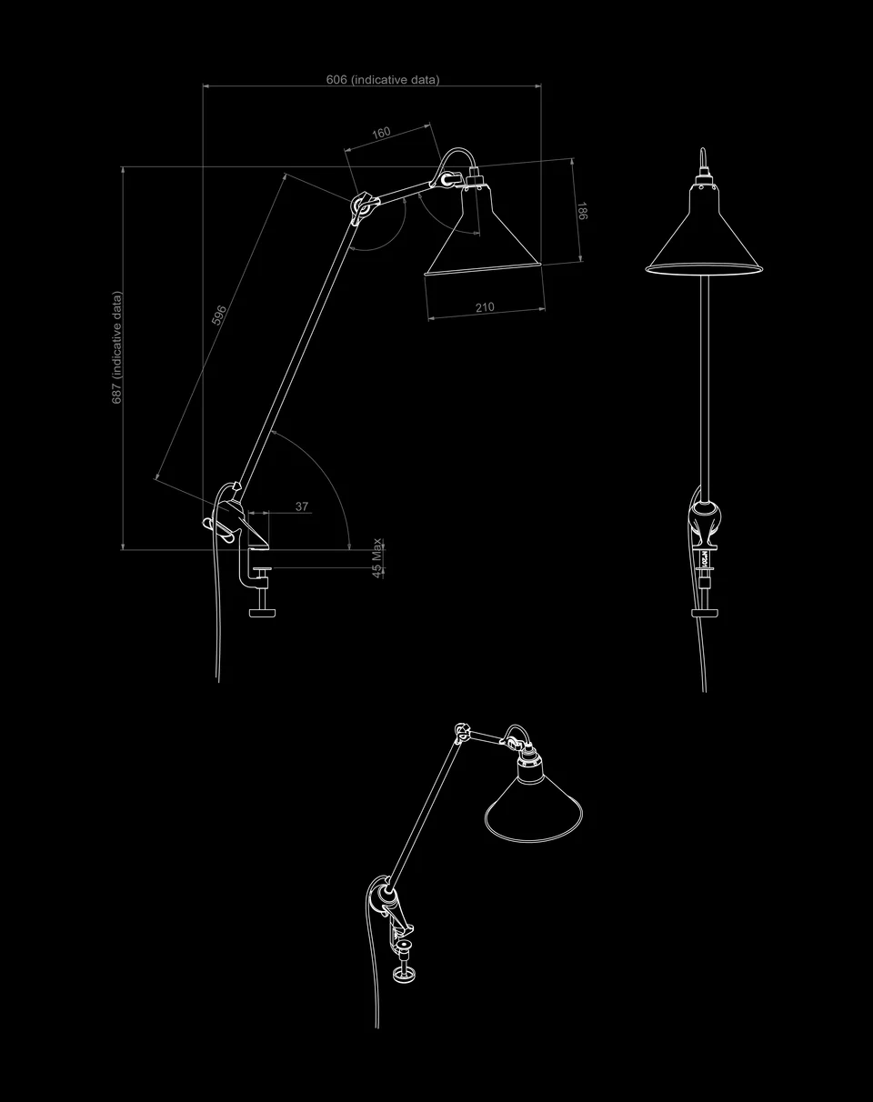 Технические характеристики и чертежи DCW Editions Lampe Gras Table Технические характеристики и чертежи DCW Editions Lampe Gras Table