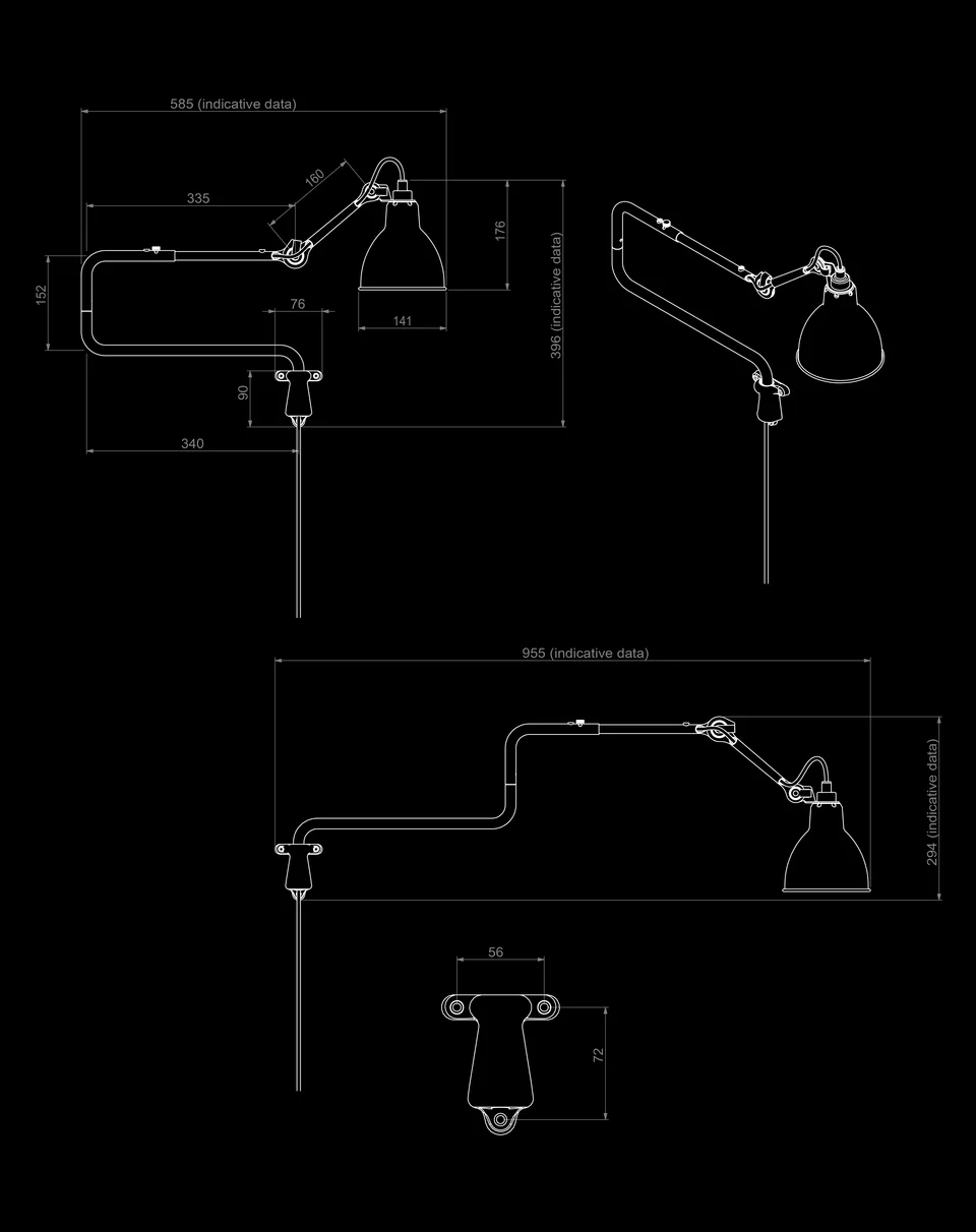 Технические характеристики и чертежи DCW Editions 303 Lampe Gras