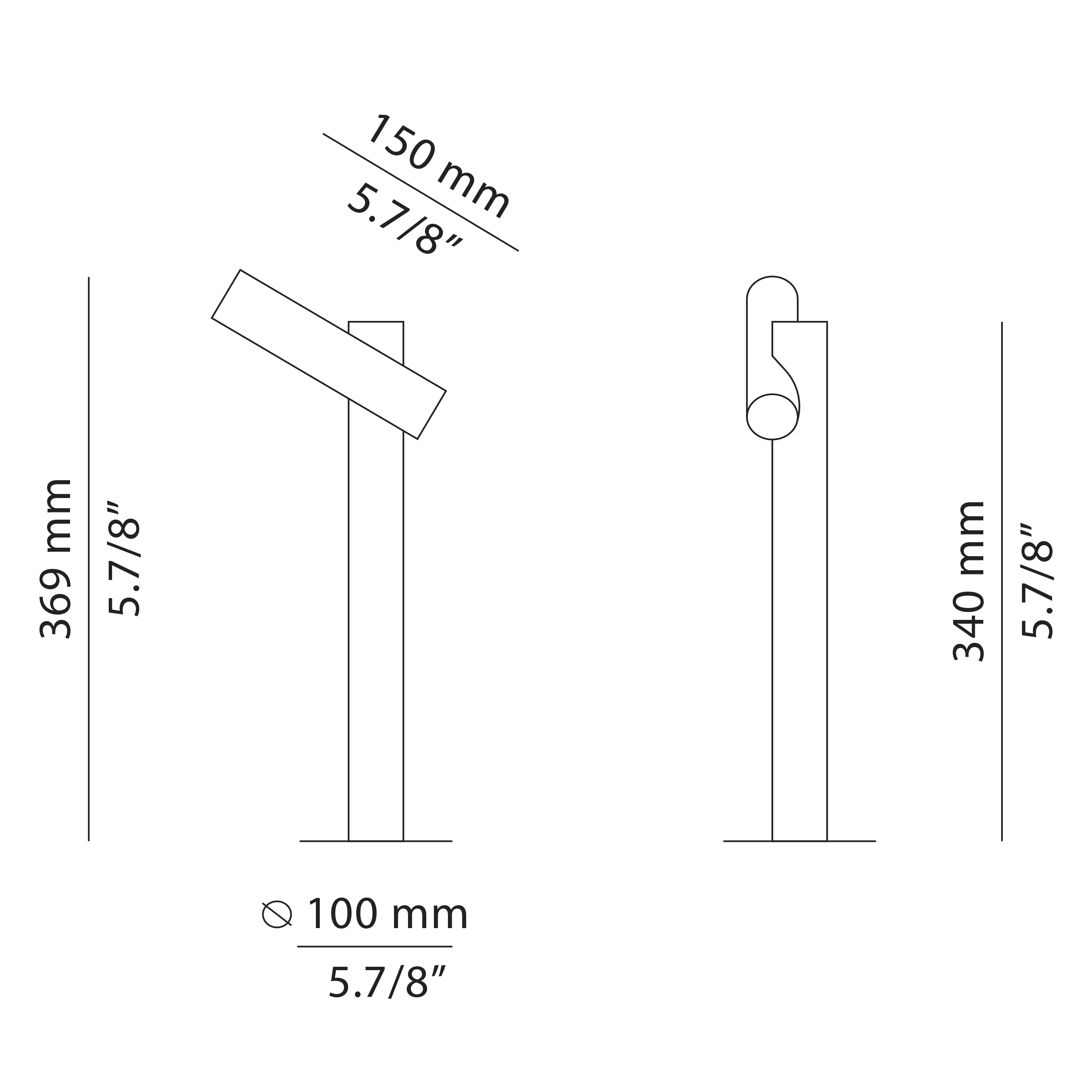 Технические характеристики и чертежи Estiluz Tik Floor Lamp Outdoor P-4097X Технические характеристики и чертежи Estiluz Tik Floor Lamp Outdoor P-4097X