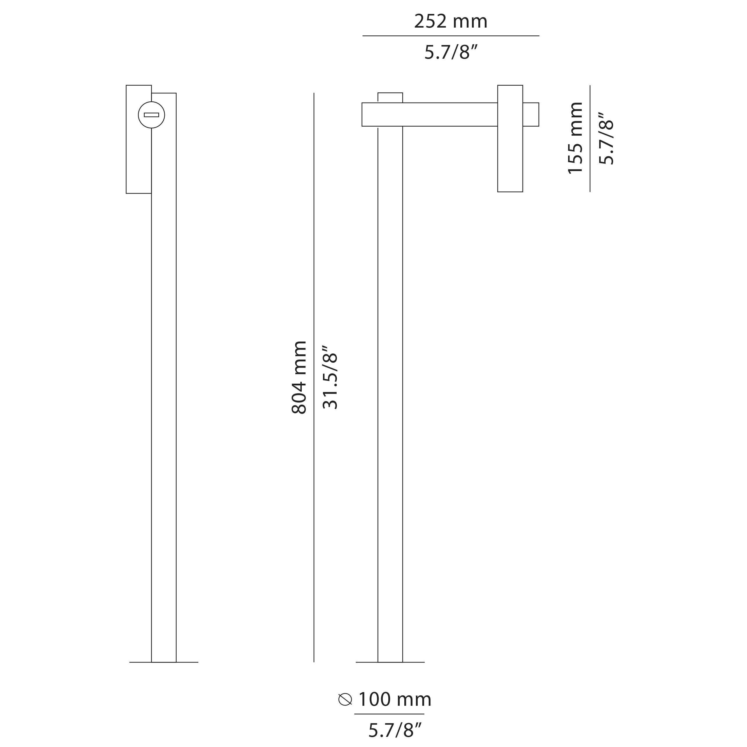 Технические характеристики и чертежи Estiluz Tik Outdoor Floor Lamp - p-4099X