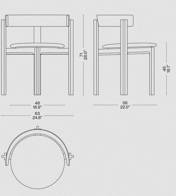 Технические характеристики и чертежи Cassina Principal Технические характеристики и чертежи Cassina Principal