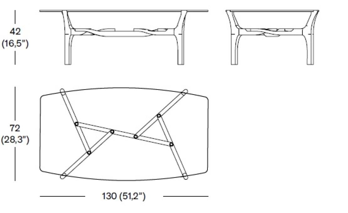 Журнальный столик от фабрики BD Barcelona Design модель CARLINA