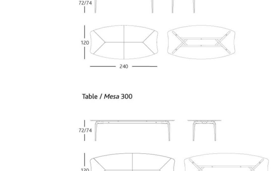 Стол от фабрики BD Barcelona Design модель GAUM2400P13S13