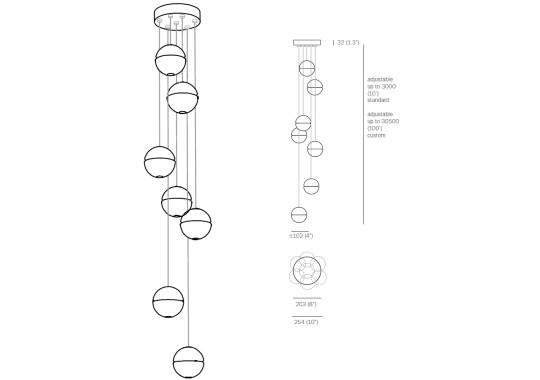 Технические характеристики и чертежи Bocci 14.7 Pendant
