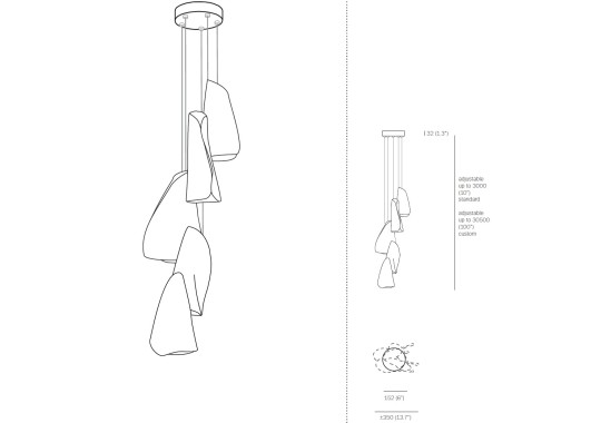 Технические характеристики и чертежи Bocci 21.5 Pendant