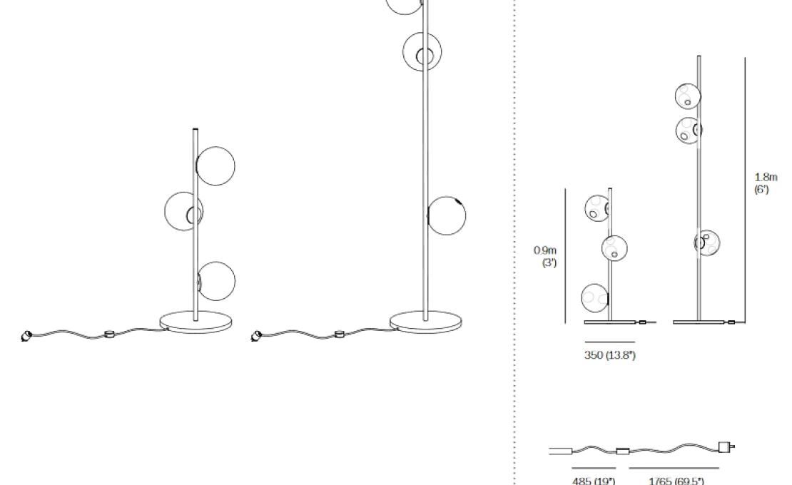 Торшер от фабрики Bocci модель 28 Stem Floor Lamp