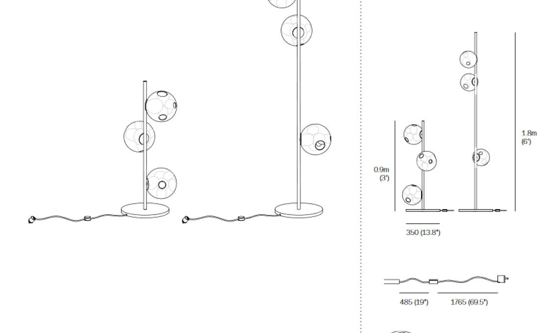 Торшер от фабрики Bocci модель 38 Stem Floor Lamp