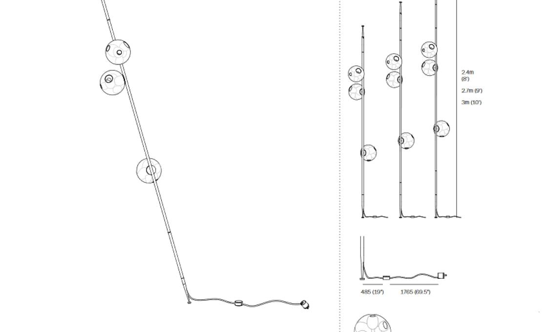 Торшер от фабрики Bocci модель 38 Stem Floor Lamp