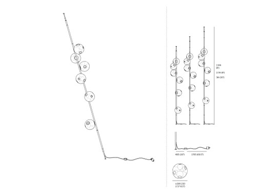 Технические характеристики и чертежи Bocci 38 Stem Floor
