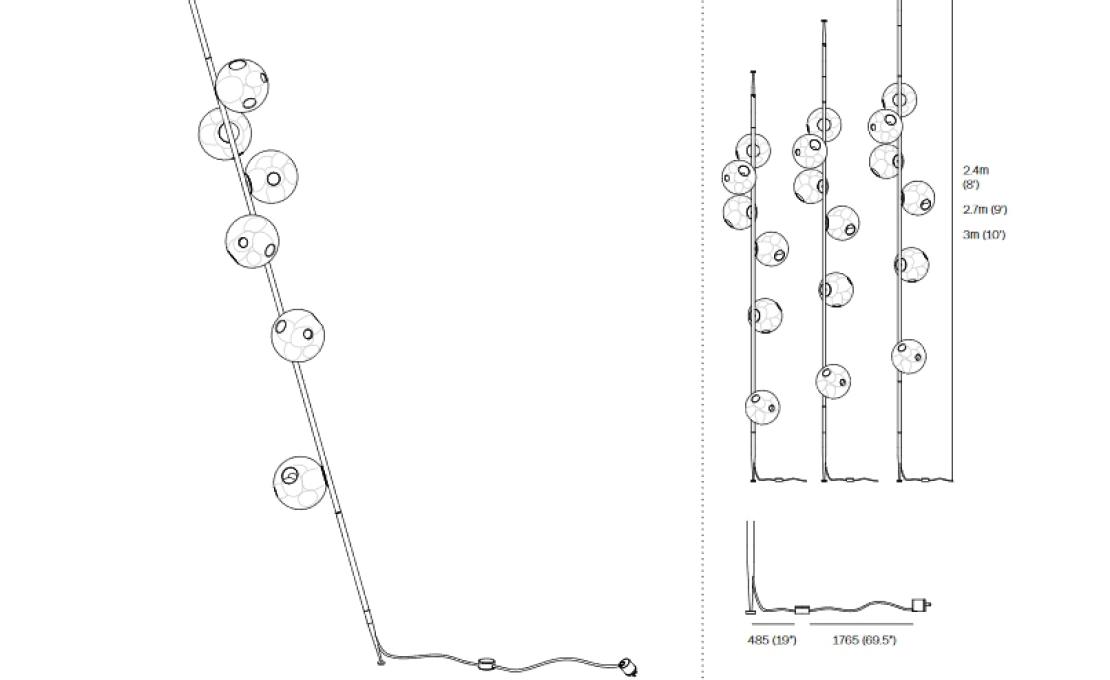 Торшер от фабрики Bocci модель 38 Stem Floor Lamp