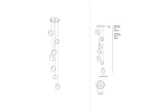 Технические характеристики и чертежи Bocci 57.7 Pendant