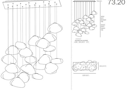 Подвесной светильник от фабрики Bocci модель 73 Suspension Lamp