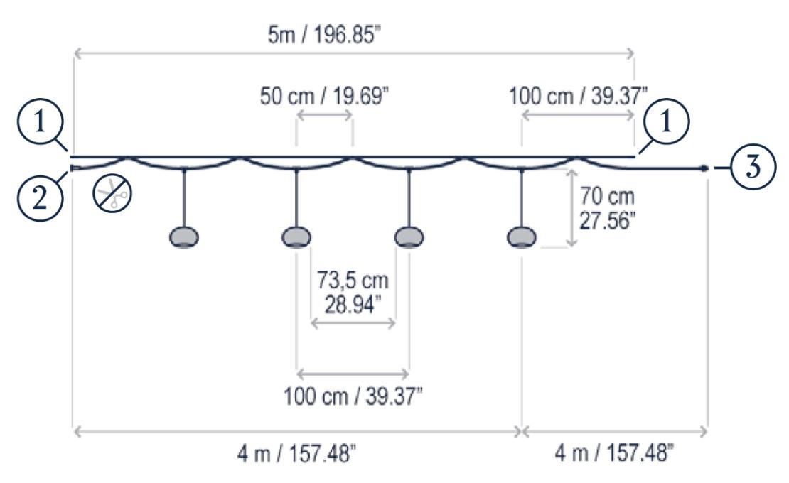 Уличный светильник от фабрики Bover модель Garota Catenary Pendant Lamp