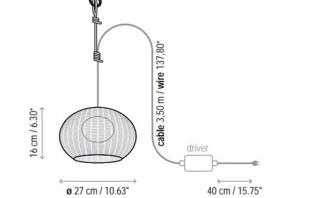 Уличный светильник от фабрики Bover модель Garota Hang Pendant Lamp