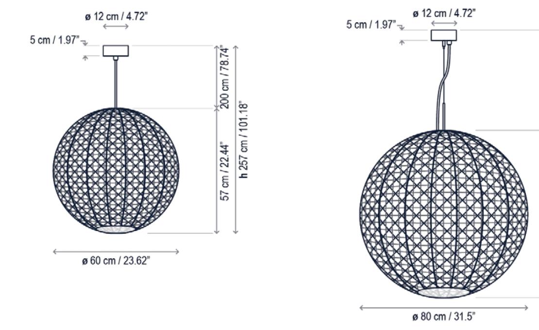Уличный светильник от фабрики Bover модель Nans Sphere Pendant Lamp