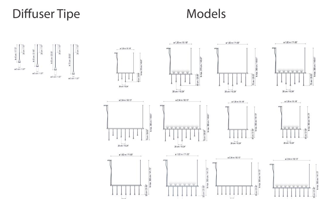 Подвесной светильник от фабрики Bover модель Skybell Linear Pendant Lamp