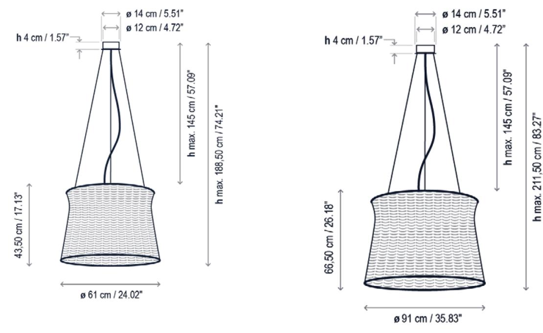 Подвесной светильник от фабрики Bover модель Syra Outdoor Pendant Lamp