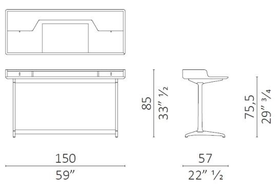 Письменный Стол от фабрики Ceccotti Collezioni модель D.G. Writing Desk