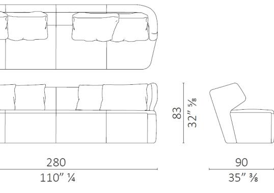 Диван от фабрики Ceccotti Collezioni модель DC 280 Sofa