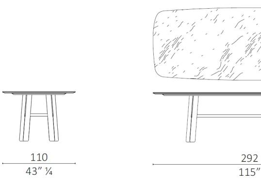 Стол от фабрики Ceccotti Collezioni модель DUO RECTANGULAR
