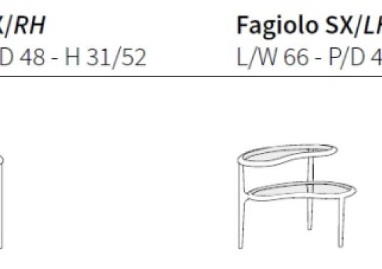 Журнальный столик от фабрики Ceccotti Collezioni модель Fagiolo Small