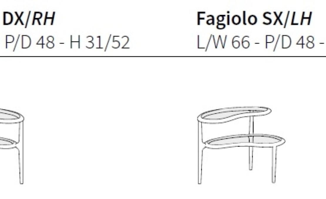 Журнальный столик от фабрики Ceccotti Collezioni модель Fagiolo Small