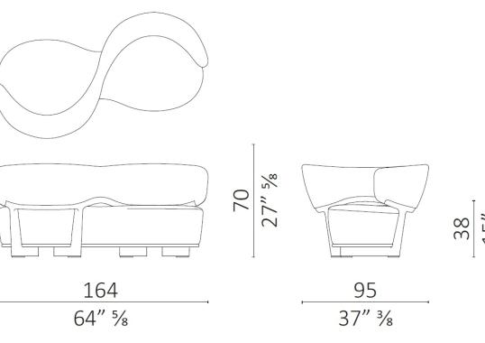 Диван от фабрики Ceccotti Collezioni модель Icon Vis à Vis Sofa