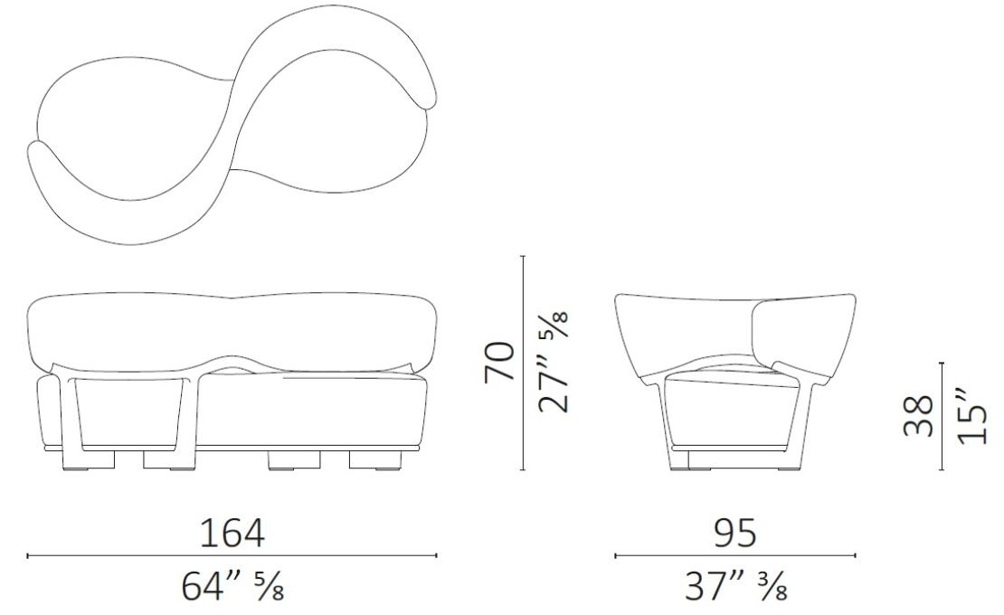 Диван от фабрики Ceccotti Collezioni модель Icon Vis à Vis Sofa