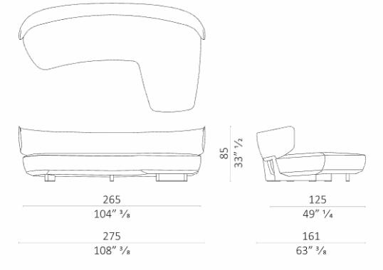 Диван от фабрики Ceccotti Collezioni модель Icosofà Chaiselongue Sofa