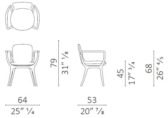 Кресло от фабрики Ceccotti Collezioni модель Piruette Small Arm