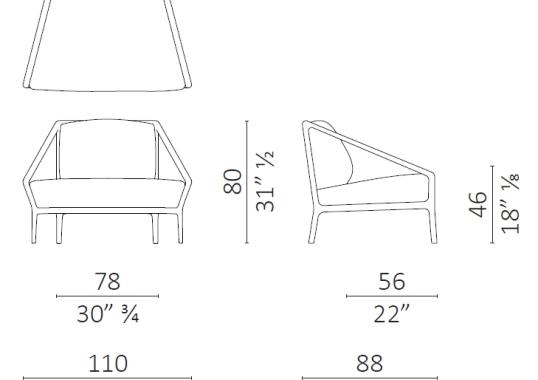 Кресло от фабрики Ceccotti Collezioni модель Rive Droite Arm