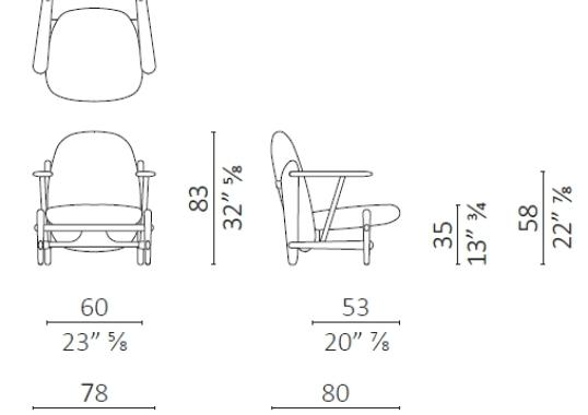 Кресло от фабрики Ceccotti Collezioni модель T-BONE