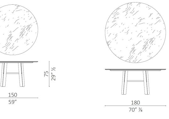 Стол  модель DUO ROUND от фабрики Ceccotti Collezioni
