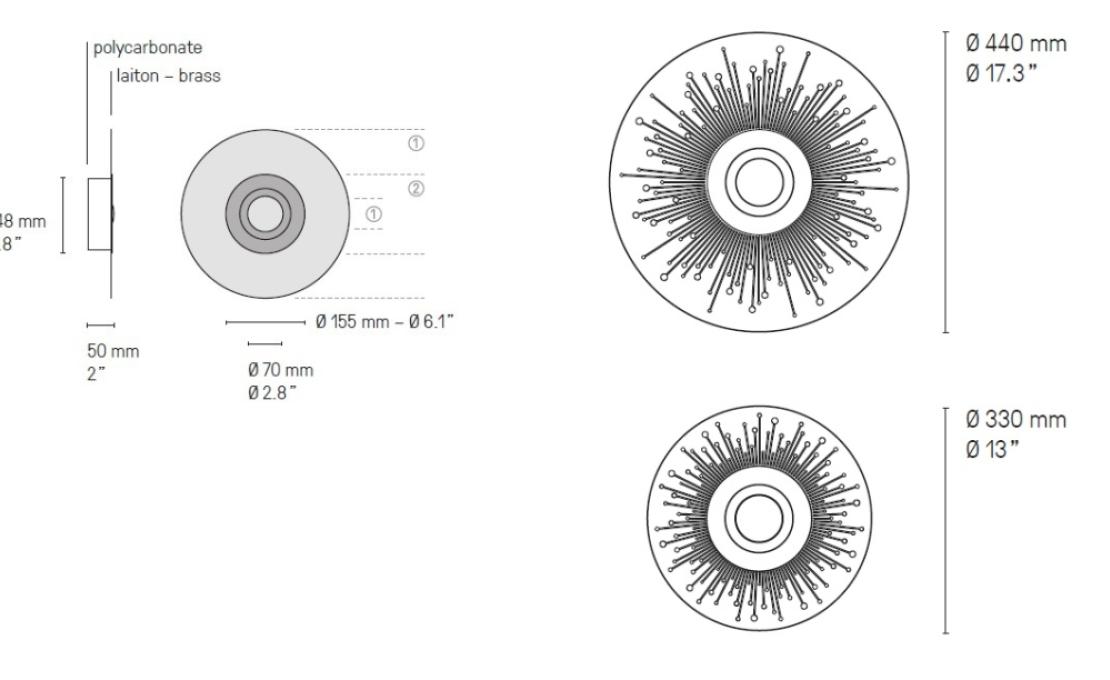 Настенный Светильник от фабрики CVL Luminaires модель Earth Sun Wall Lamp
