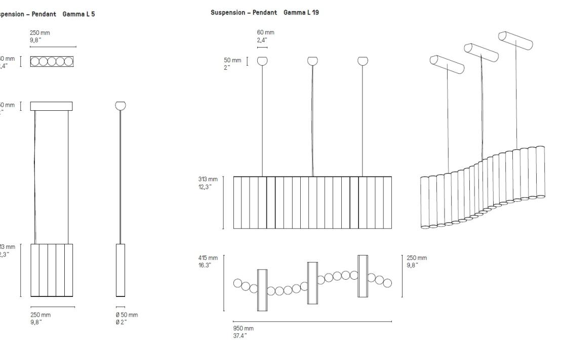 Подвесной светильник от фабрики CVL Luminaires модель Gamma Pendant Lamp 