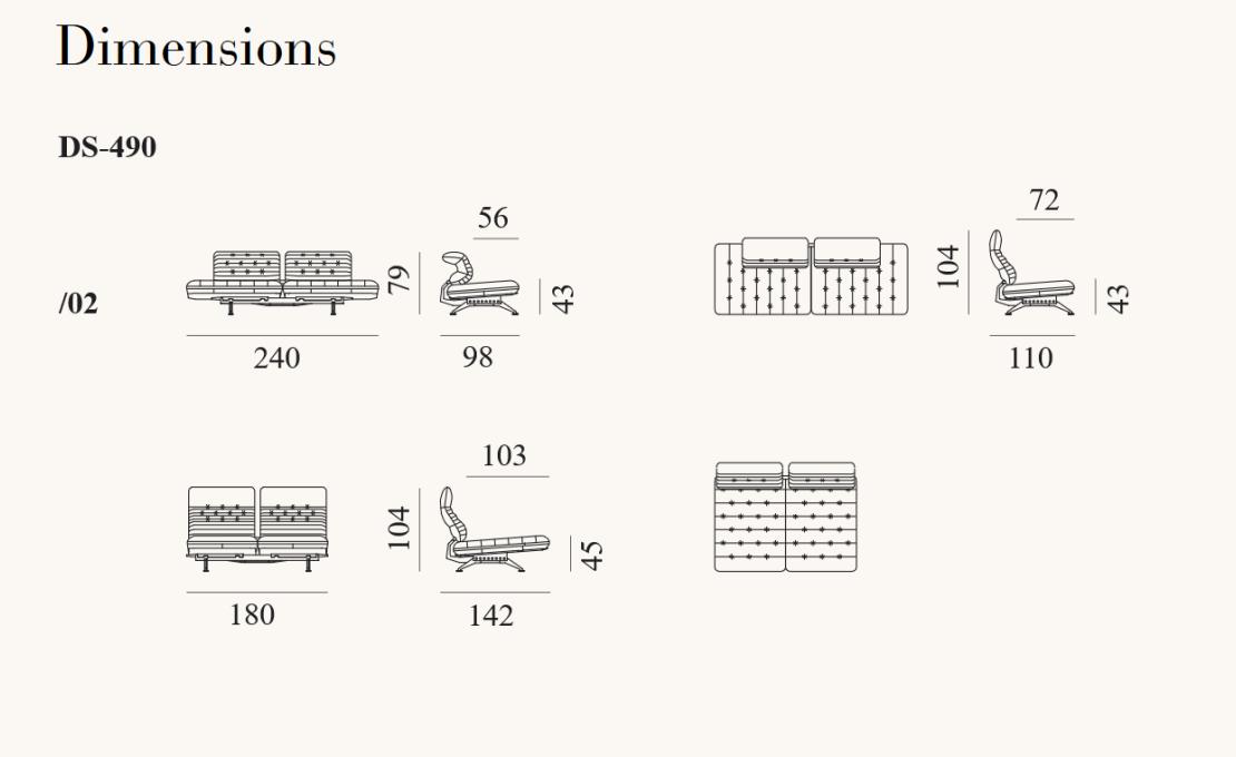 Диван от фабрики De Sede модель DS-490-SOFA