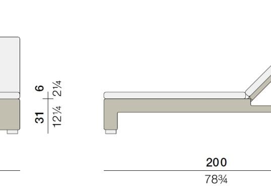 Шезлонг уличныйот фабрики Dedon модель Lounge Beach  Adjustable 