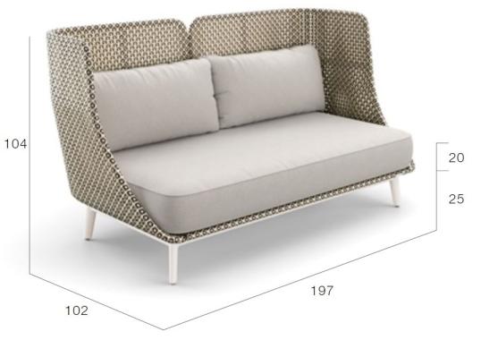 Уличный диван от фабрики Dedon модель Mbarq Sofa